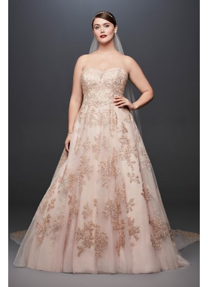 david's bridal pink wedding dress
